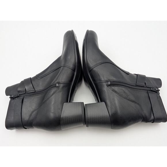 Ecco Shape M 35 Ankle Boots Side Zip Women's Leather Black Size US9-9.5 EU40 - Picture 5 of 10